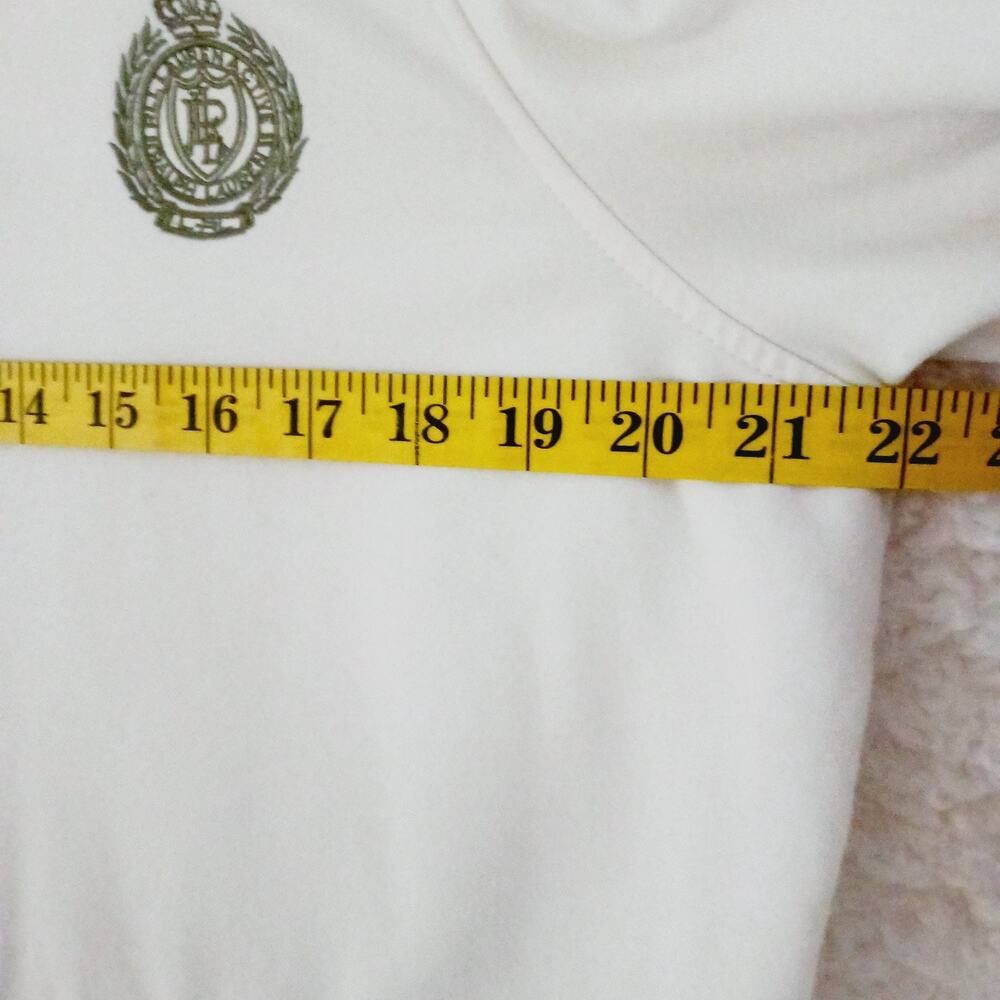 Jacket Women Ralph Lauren Ivory Olive Zipper Pockets Snap Cuffs Logo Size XL - Picture 5 of 9